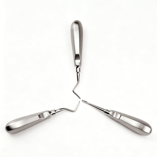 Airgoesin 3 Pcs Dental Root Elevators Set Stainless Steel Tooth Extracting Elevator Surgical Instruments