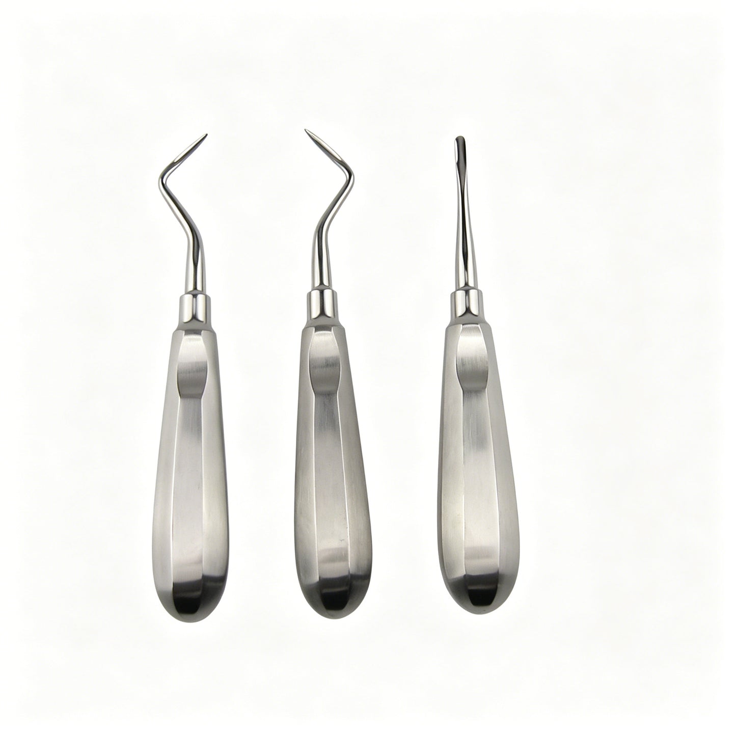 Airgoesin 3 Pcs Dental Root Elevators Set Stainless Steel Tooth Extracting Elevator Surgical Instruments