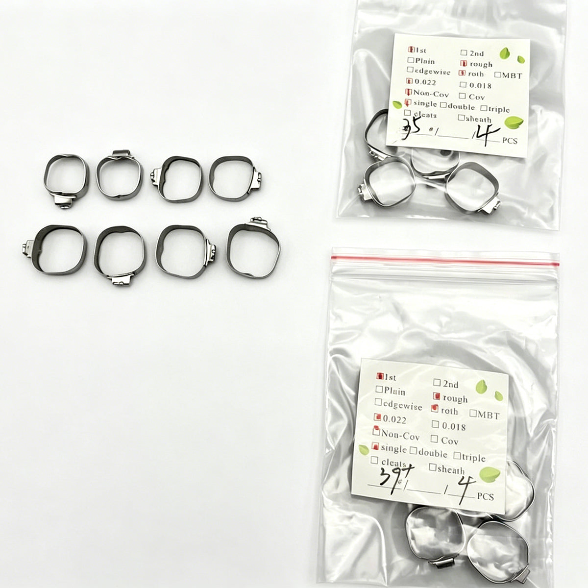 40pcs Dental Orthodontic 1st Molar Bands & Buccal Tubes Bracket Roth 022 #35-39+
