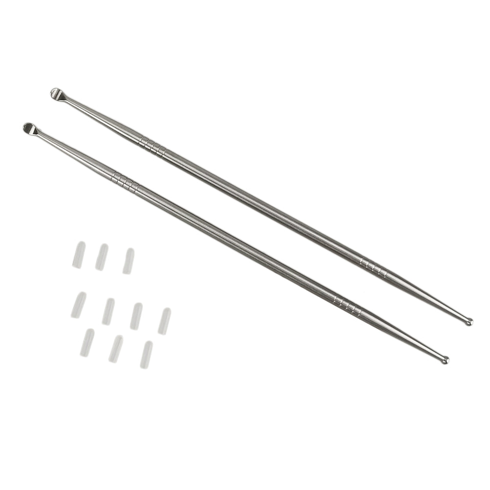 2pcs Long Tonsil Stone Remover Tool + Earwax Curette Pick Wax Remover Tool Stainless Steel