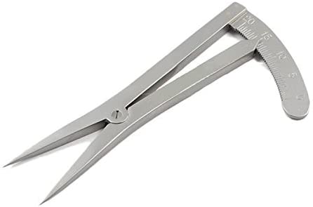 1 Piece Ophthalmic Eye Caliper Scale Straight Double Eyelid Tool 20mm Self-Lock, Stainless Steel