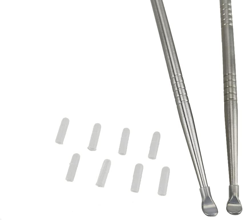 2pcs Long Tonsil Stone Remover Tool + Earwax Curette Pick Wax Remover Tool Stainless Steel