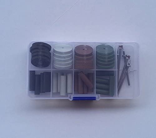 Airgoesin 40pcs Beauty Silicone Rubber Polishing Wheels Polisher + 4pcs Mandrel Shank for Rotary Hand pieces