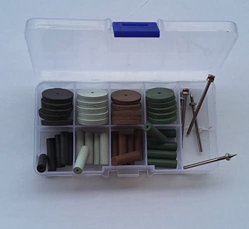 Airgoesin 40pcs Beauty Silicone Rubber Polishing Wheels Polisher + 4pcs Mandrel Shank for Rotary Hand pieces
