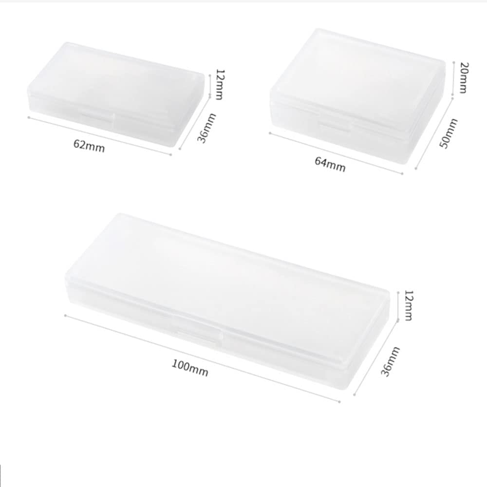 Airgoesin Portable Mini Storage Box Container Desktop Organizer with Lid for Keeping Cotton Swab, Dental Floss Picks, Alcohol Pad, Craft, Purse Odds & Ends, Pills, Ornament, Small Parts, Pack of 3