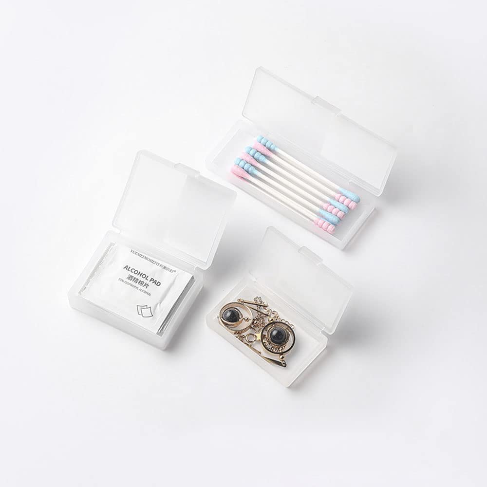 Airgoesin Portable Mini Storage Box Container Desktop Organizer with Lid for Keeping Cotton Swab, Dental Floss Picks, Alcohol Pad, Craft, Purse Odds & Ends, Pills, Ornament, Small Parts, Pack of 3
