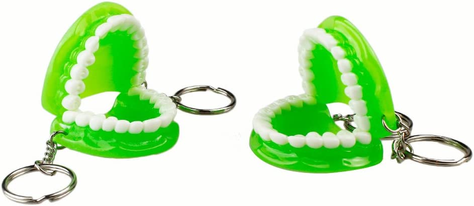 5pcs Teeth Key Chain Ring for Cell Phone Dentist Dental Clininc Gift Jaw Mixed (5 Color)