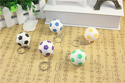 Airgoesin 10pcs Soccer Keychains Ball Sports Soccer Key Chain for Boys School Carnival Reward Backpack, Purse, Luggage, Sports Themed Party Favors, Goodie Bag Fillers Team Gifts