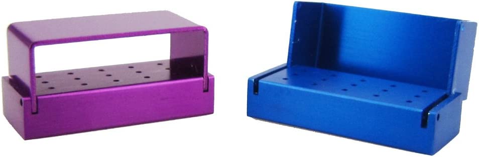 2 pcs Autoclavable Lab FG High Speed Burs Holder Blocks ALUMINIUM