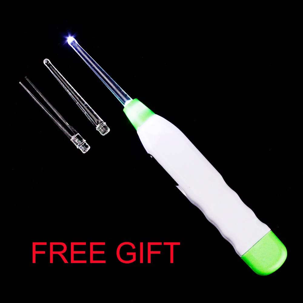 Airgoesin 2 Stainless Steel Tonsil Stone Removal Picks Tonsillolith Premium Tool Oral Cleaner +1 Irrigation Syringe with a Case and a LED Tonsil Remover Tool
