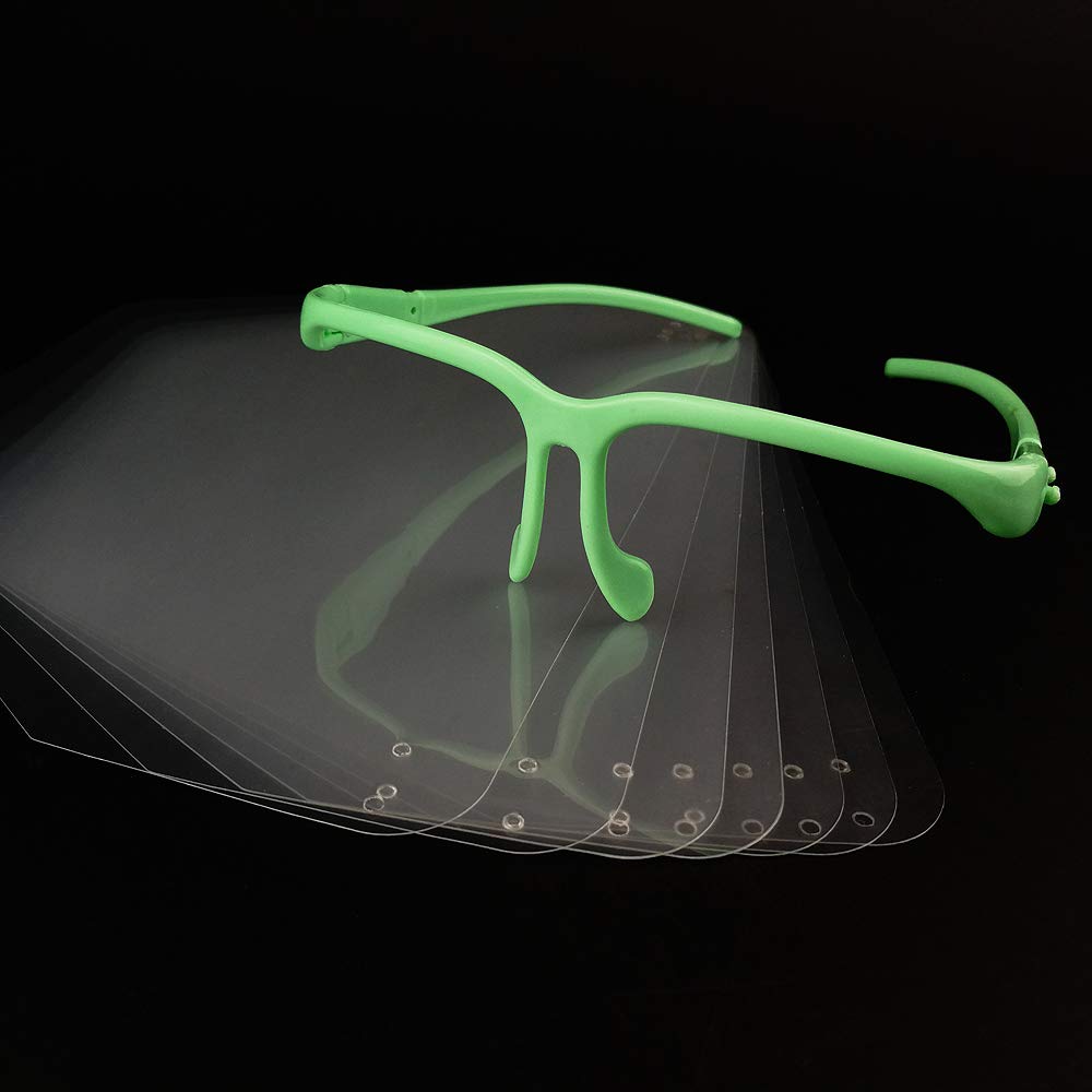 Airgoesin Anti - Fog Eyewear Adjustable Full Face Shield Visor with 10 CLEAR Protective Visor Eyewear