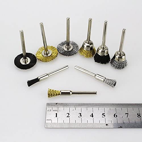18pcs Buffing Steel Nylon Brass Wheels Polishers Fits Rotary Tools 1/8" Shank for Polishing use
