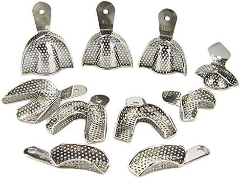 10pcs Impression Trays,Dental Full Stainless Steel Impression Trays