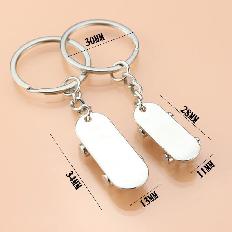 Airgoesin 10pcs Mini SkateBoard Key Chain Cute Car Backpacks Keychain Pendants Novelty Gifts