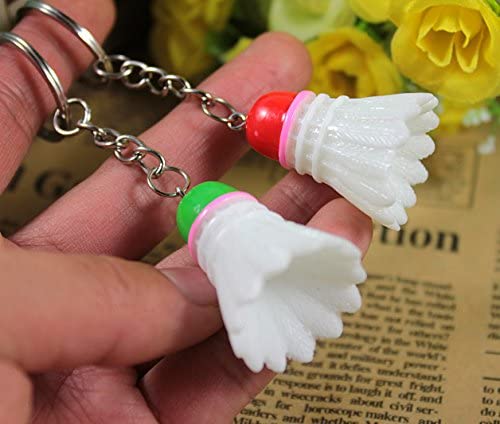 Airgoesin 20pcs Keychain Key Ring Hang Badminton Shape Cute Shop Promo Gift Charms