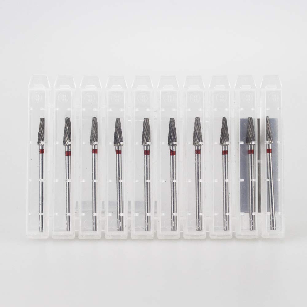 Airgoesin 10pcs Burs Cutter Drill Polisher Grinding Tungsten Carbide HP Shank Diameter 2.35mm Rotary Tool