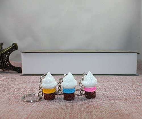 Airgoesin 20pcs Keychain Key Ring Hang Ice Cream Shape Cute Shop Promo Gift