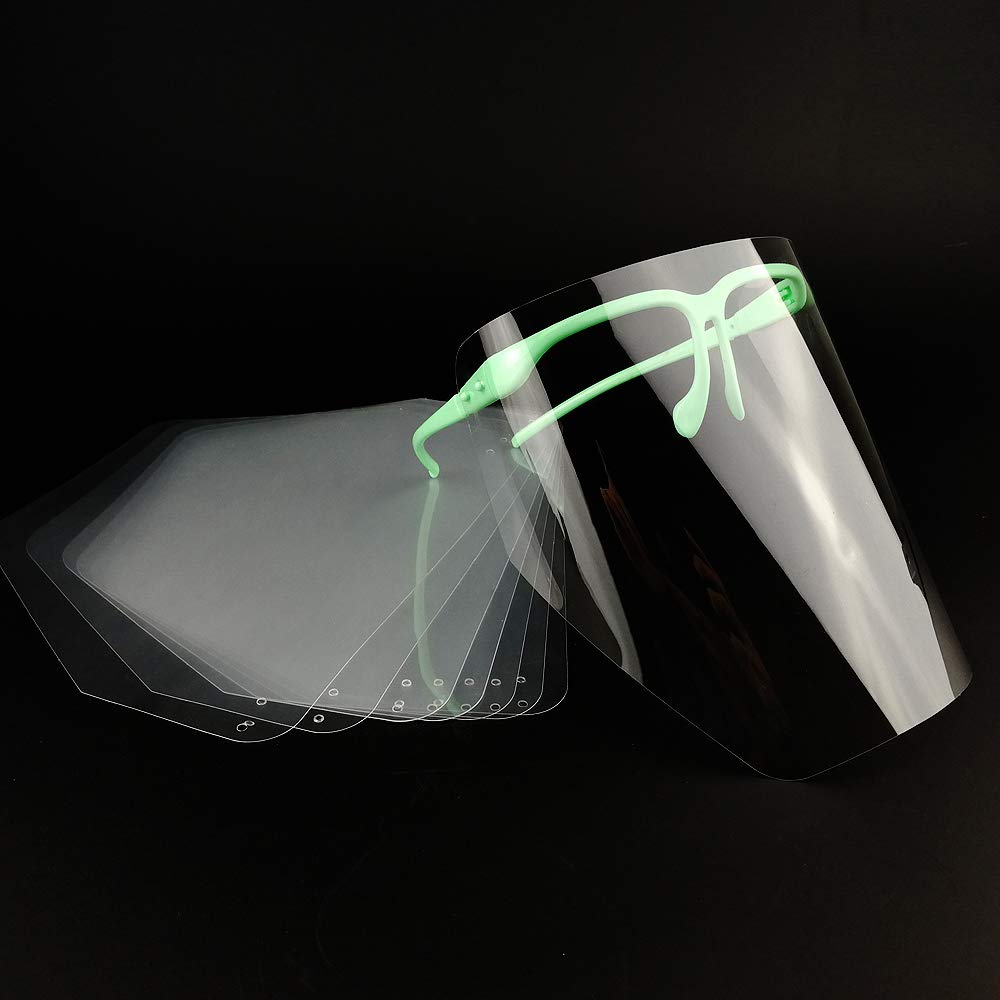 Airgoesin Anti - Fog Eyewear Adjustable Full Face Shield Visor with 10 CLEAR Protective Visor Eyewear
