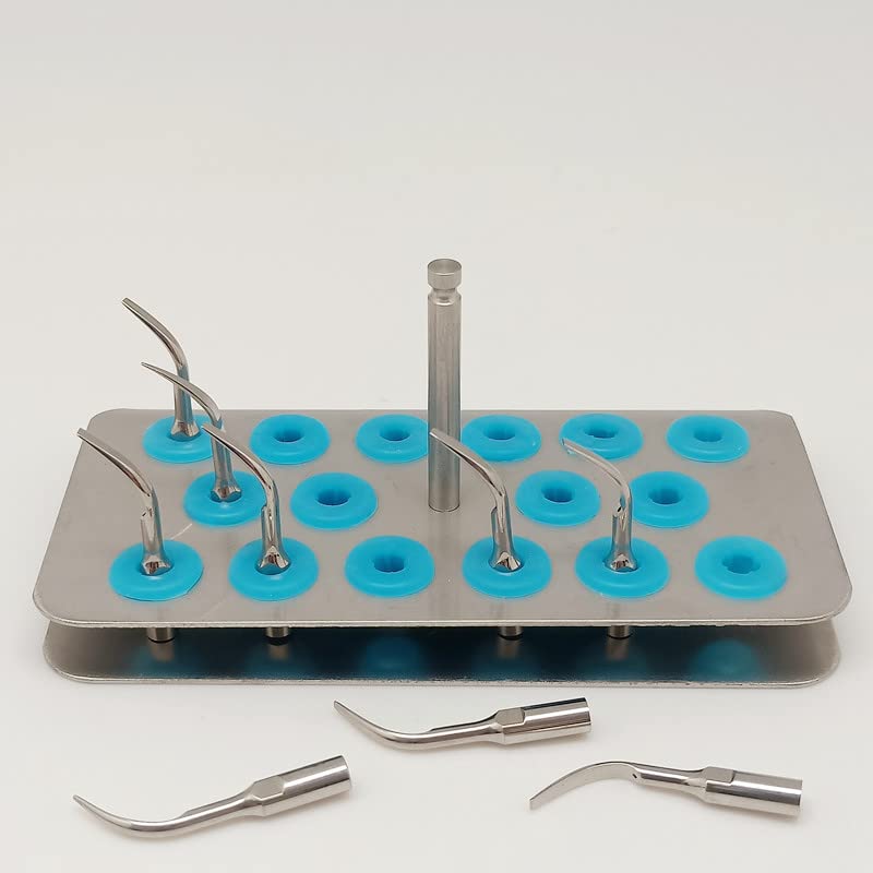 Airgoesin Dental Ultrasonic Tooth Cleaner Scaler Tips Files Holder Stand Block Container 16 Holes
