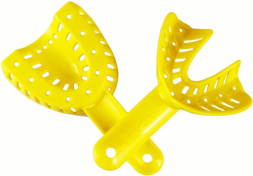 Airgoesin 12pcs Dental Impression Tray Plastic New Autoclavable Retention Size5 Tool