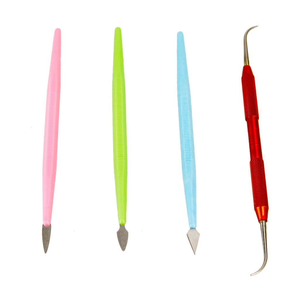 Airgoesin 4pcs Dental Ceramic Knife Blade Spatula Porcelain Separator Plaster Carving Tool