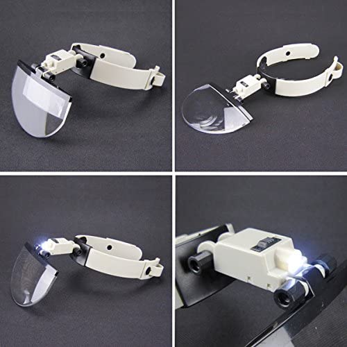 Lab or Jewerlry Hands Free Head Magnifying Glass Magnifier with LED Light