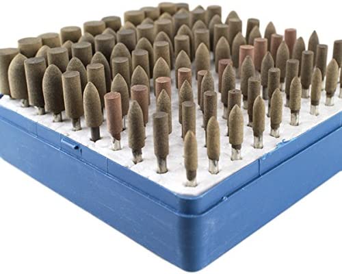 100pcs Leather Polishing Burs Polishers Buffing Rotary Tool Shank 1/8 inch 3mm Cone Column