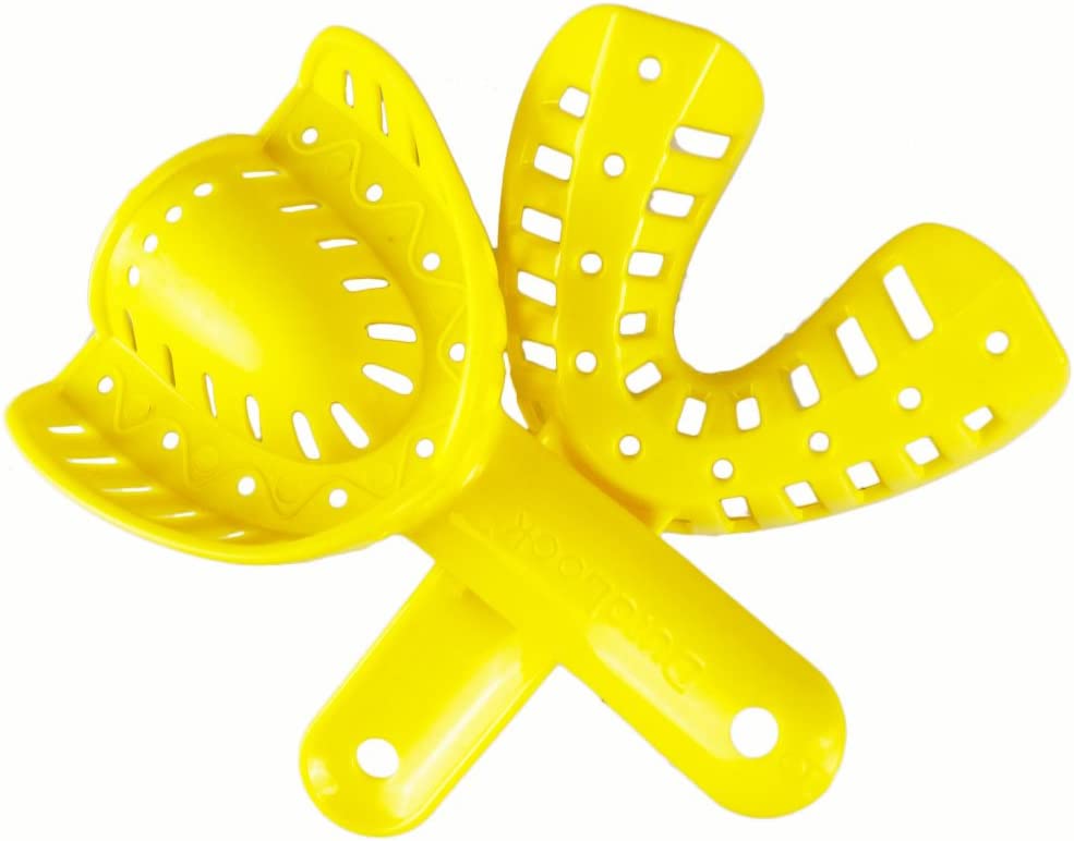 Airgoesin 12pcs Dental Impression Tray Plastic New Autoclavable Retention Size5 Tool