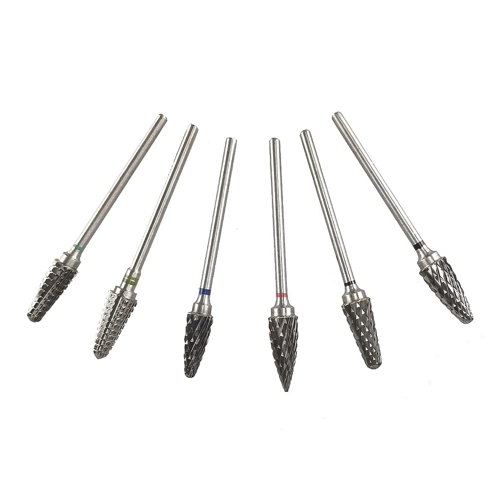 Airgoesin High Quality HP Cutting Burs Cutter Drill Polisher Tungsten Carbide Steel 6pcs/pk, Shank Diameter 2.35mm