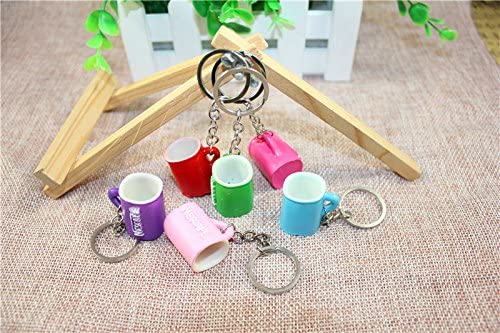Airgoesin 20pcs Keychain Key Ring Hang Water Cup Shape Cute Coffee Shop Promo Gift