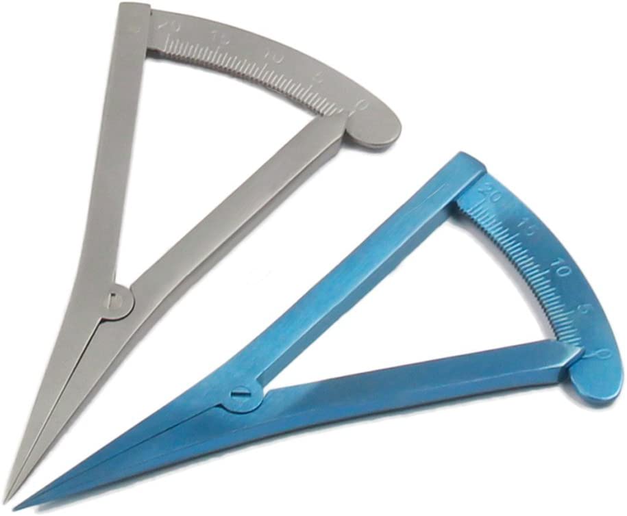 1 Piece Ophthalmic Eye Caliper Scale Straight Double Eyelid Tool 20mm Self-Lock, Stainless Steel