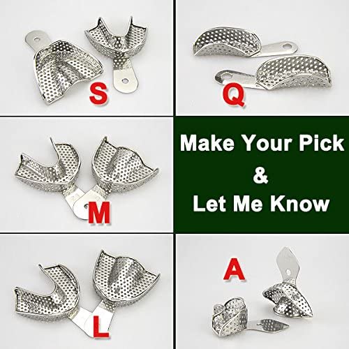 10pcs Impression Trays,Dental Full Stainless Steel Impression Trays