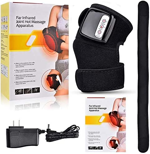Heated and Vibration Knee Massager Brace Wrap, Electric Heating Vibration Knee Joint Pad Brace Massage Therapy Legs Massager