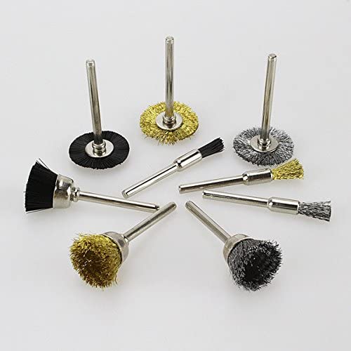18pcs Buffing Steel Nylon Brass Wheels Polishers Fits Rotary Tools 1/8" Shank for Polishing use