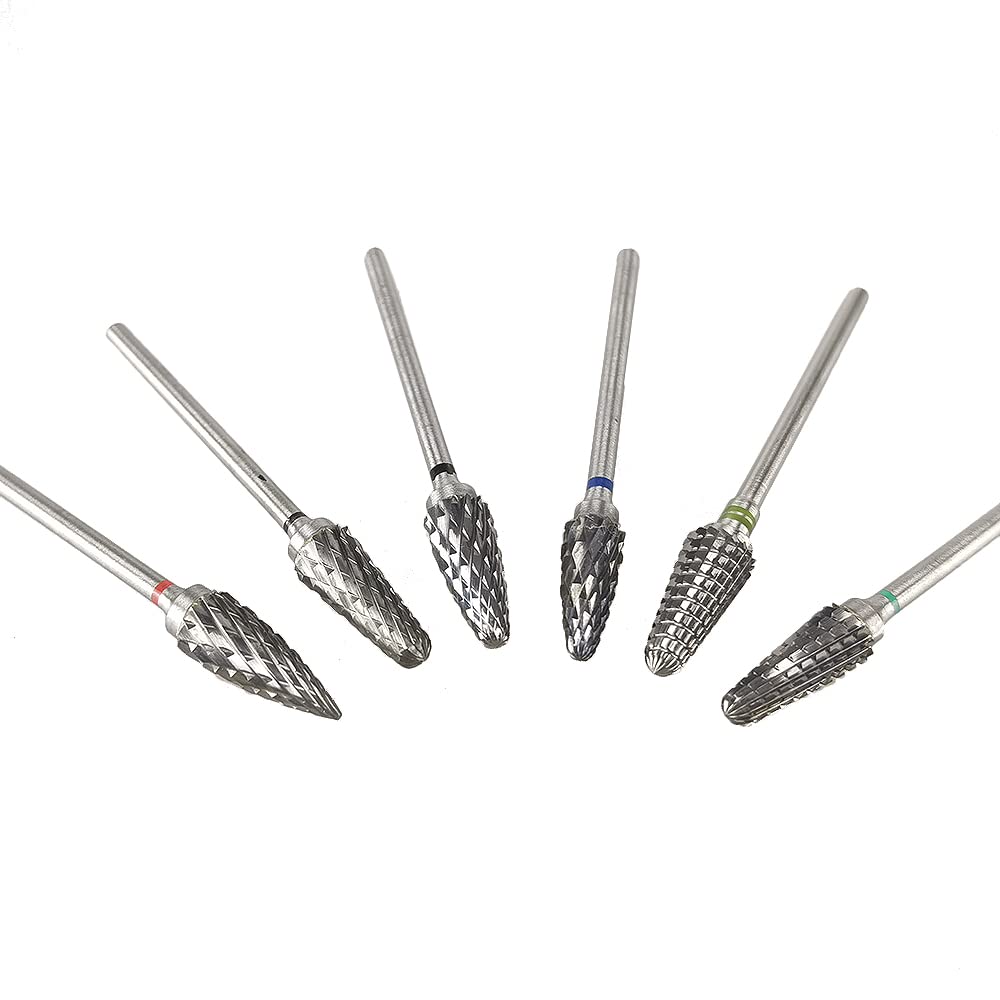 Airgoesin High Quality HP Cutting Burs Cutter Drill Polisher Tungsten Carbide Steel 6pcs/pk, Shank Diameter 2.35mm
