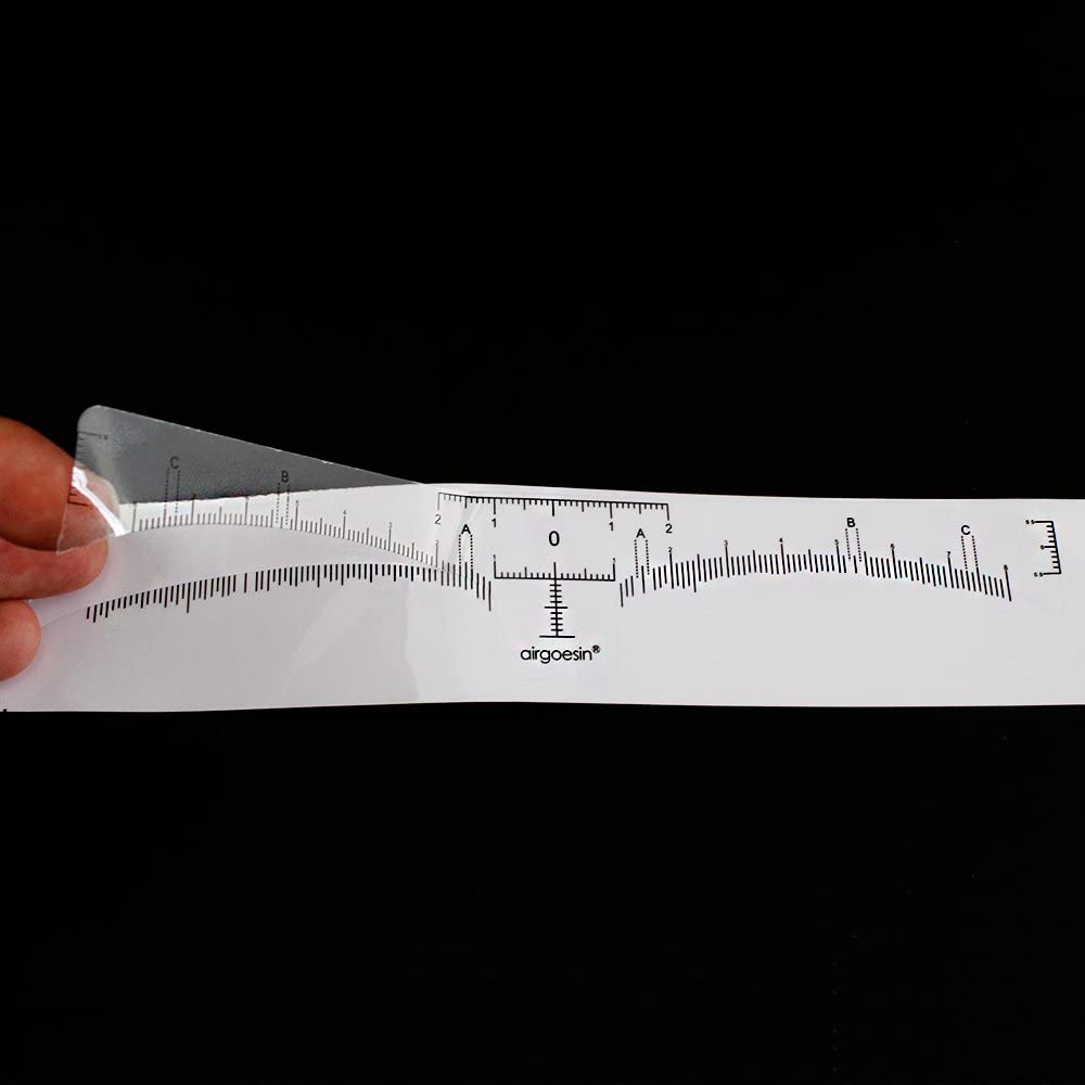 Airgoesin 200pcs Disposable Adhesive Eyebrow Microblading Ruler Guide Sticker Tape Tattoo Template Beauty Tool