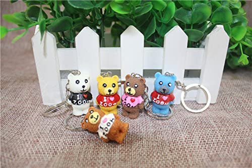 Airgoesin 20pcs Keychain Key Ring Hang Brown Bear Cute Shop Promo Gift Accessories for Bags & Purses
