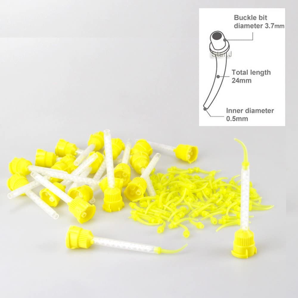 Impression Mixing Tips for Intra Oral Dental Yellow Mixer Syringe 200pcs