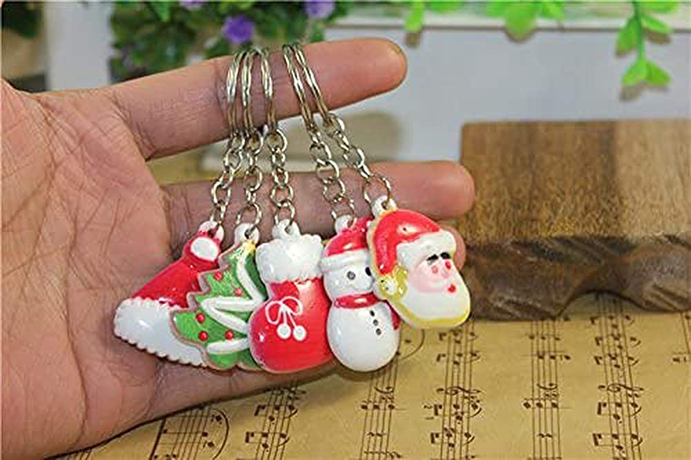Airgoesin 20pcs Keychain Key Ring Hang Christmas Holiday Gift Birthday Cute Party Favors Prizes for Kids