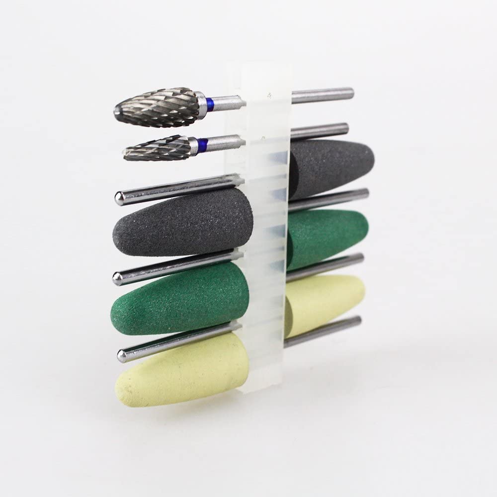 Airgoesin 8pcs Hp Acrylic Grinding Polishing Burrs Holder Polisher Rotary + Polishing Wheel