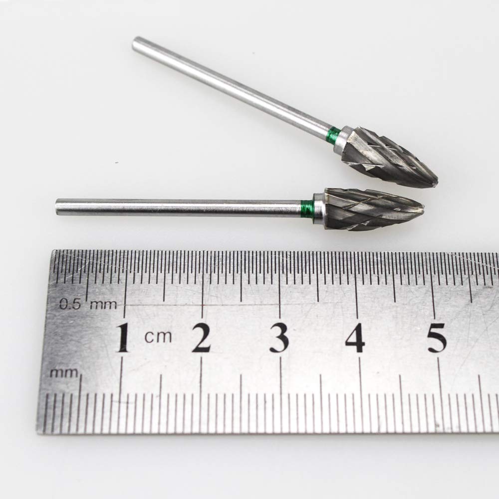 Airgoesin 10pcs Cutting Burs Grinding Drill Polisher Tungsten Carbide HP 2.35mm Shank Diameter Rotary Tool
