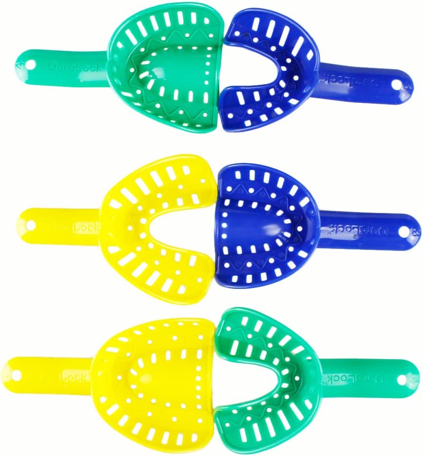 Airgoesin 12pcs Oral Plastic Impression Tray Dental Mouth Autoclavable 3 sizes Tool