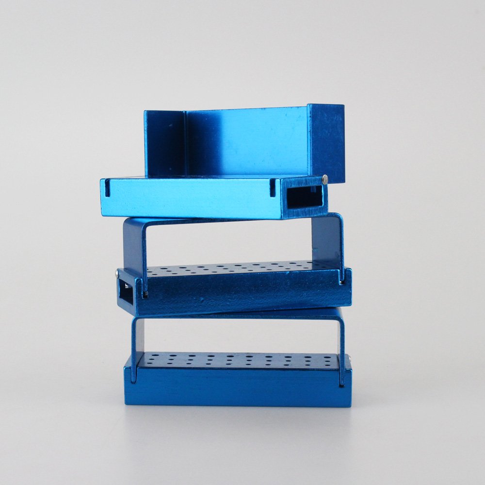 Airgoesin 3pcs FG RA Drills Polisher Holder Block Case Organizer Alumimum Instrument