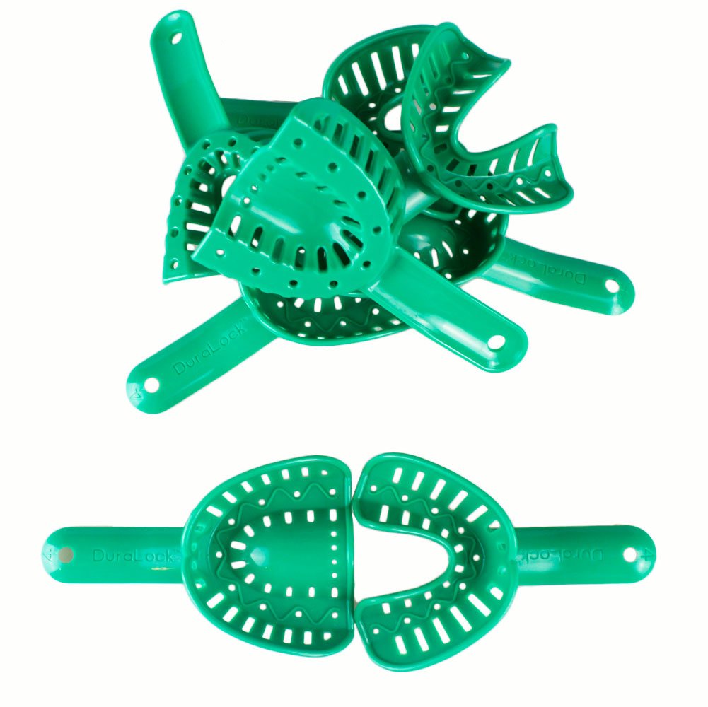 Airgoesin 12pcs Dental Impression Tray Plastic New Autoclavable Retention Size4 Tool
