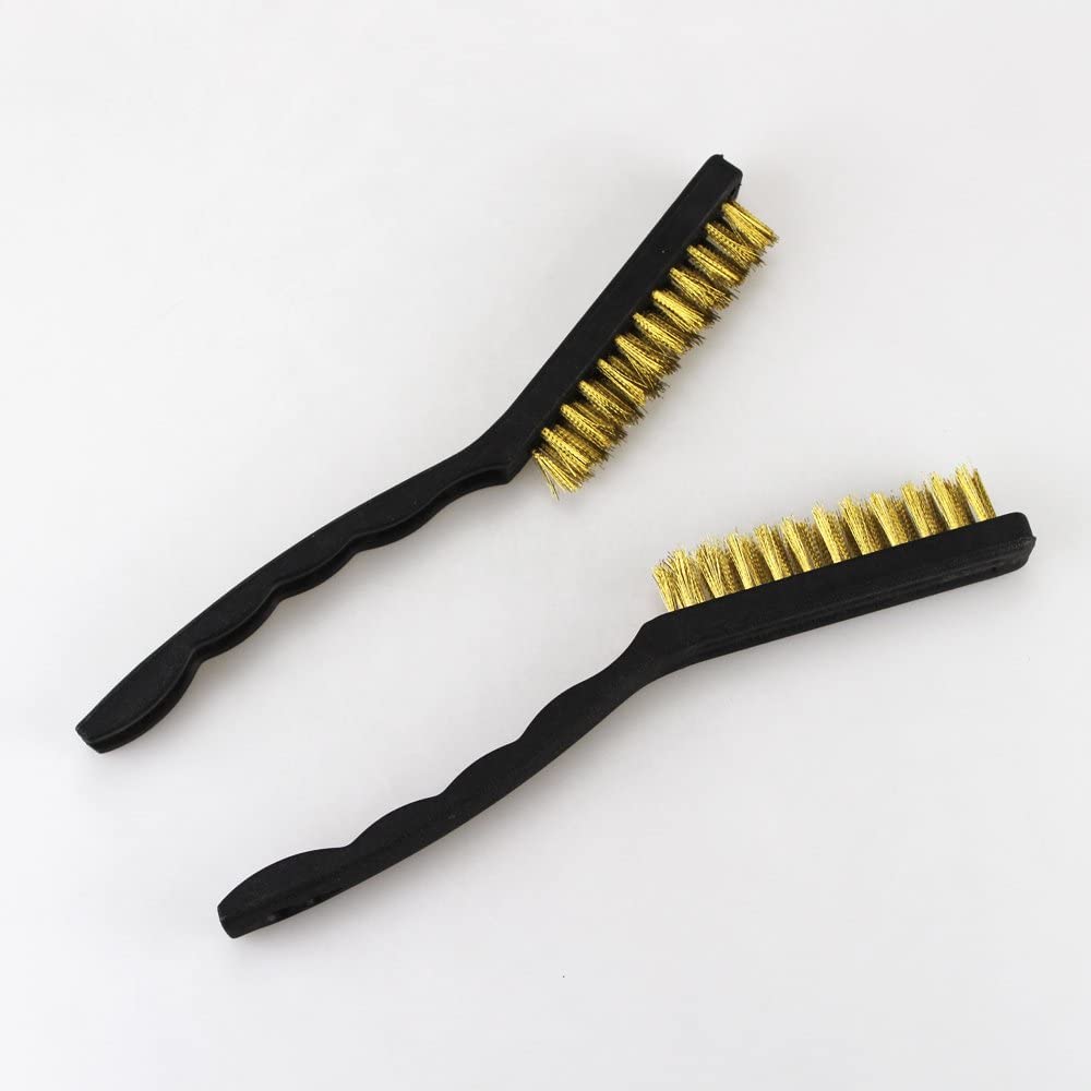 2pcs Brass Wire Brush and Bur Cleaning Brush Tool