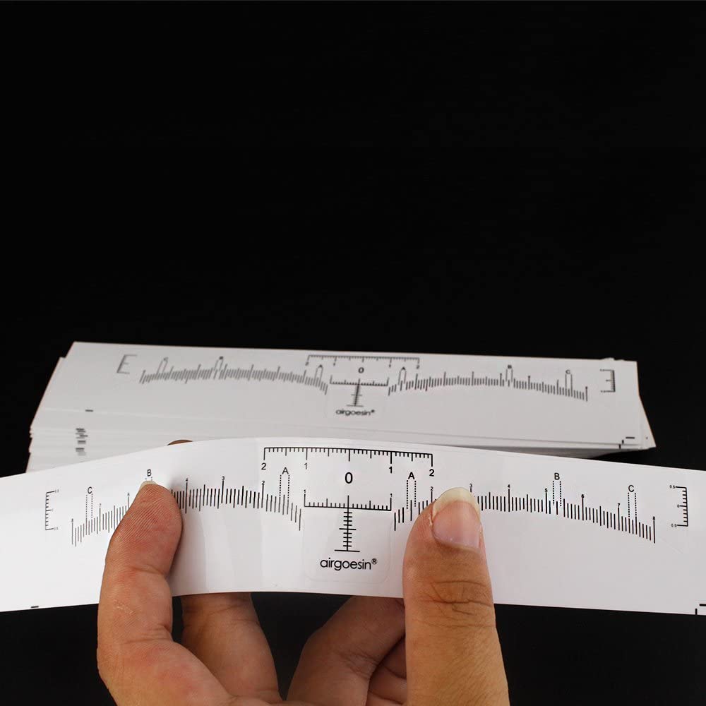 Airgoesin 200pcs Disposable Adhesive Eyebrow Microblading Ruler Guide Sticker Tape Tattoo Template Beauty Tool