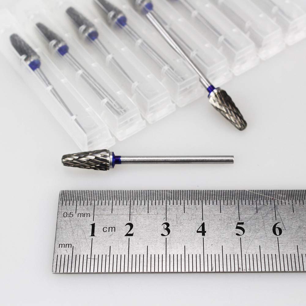 Airgoesin 10pcs Burs Cutter Drill Polishing Grinding Tungsten Carbide HP Shank Diameter 2.35mm Rotary Tool