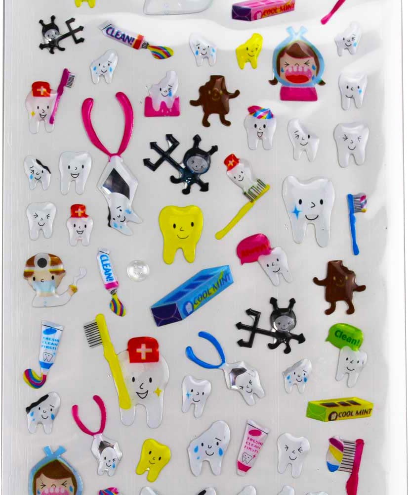 airgoesin Doctor Molar Shaped Cartoon Tooth Decorative Paper Sticker Label Dental Gift