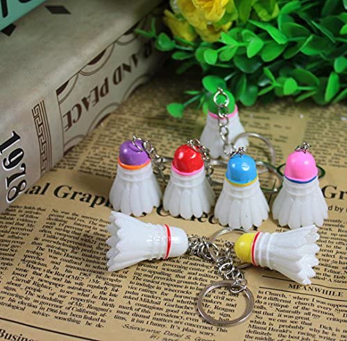 Airgoesin 20pcs Keychain Key Ring Hang Badminton Shape Cute Shop Promo Gift Charms