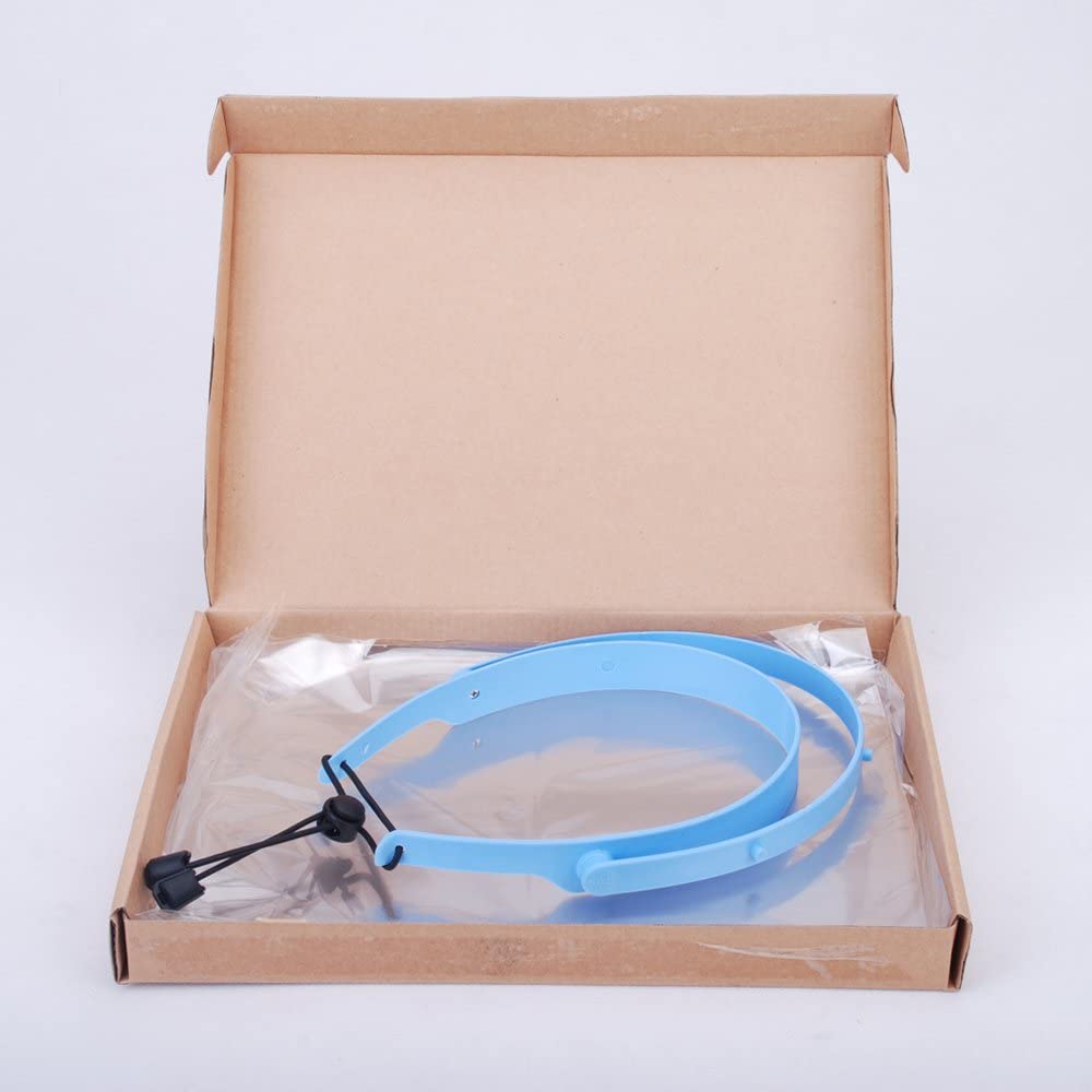 Adjustable Full Face Shield with Detachable Visor, 2 Frames + 20 Protective Films